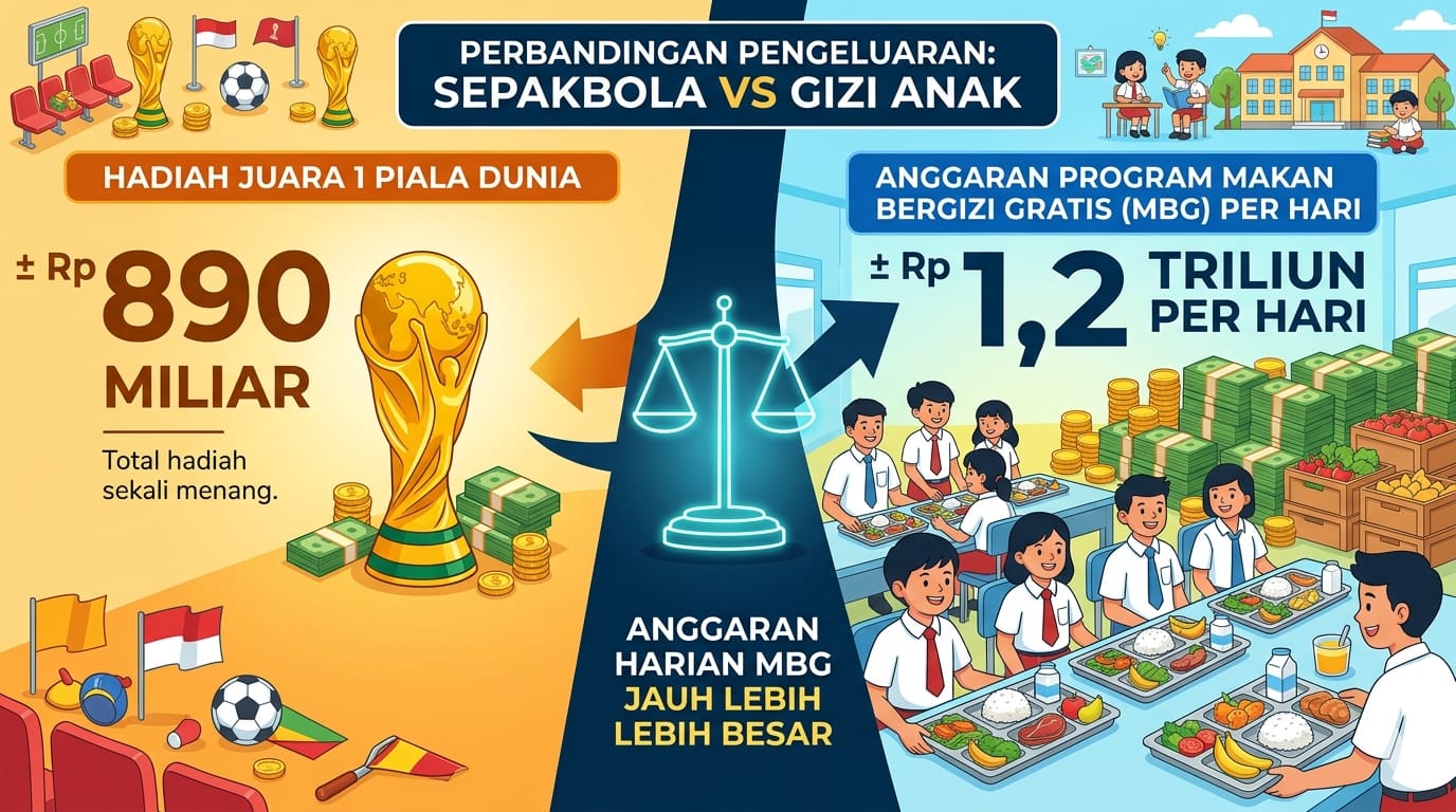 Komparasi Finansial: Anggaran Harian Program MBG Melampaui Total Hadiah Juara Piala Dunia 2026